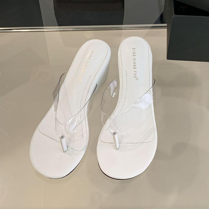 

Мода 2025 Новая Мода Прозрачные Женские Клинья Шлепанцы Сандалии Обувь Круглый Носок Женские Слайды Женские Клинья Шлепанцы Обувь Вьетнамки 35 бежевый