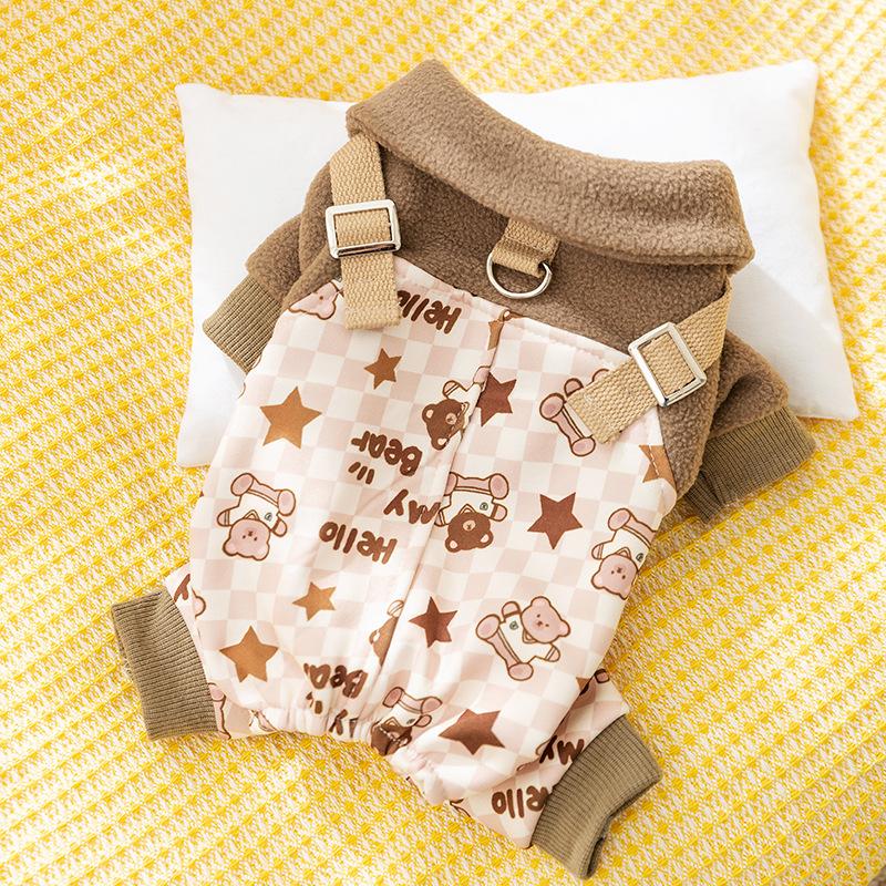 Pet Four-legged Clothing Can Lead Cats, Dogs, Overalls, Medium and Small Dogs, Hairless Cats, Warm Cat Clothes In Autumn and Winter