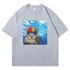 Greetings Huzz T-shirt Silly Cat Meme Summer Hip Hop High Quality Mens Women Crewneck Casual Y2k Clothes Teenager Tshirt Unisex