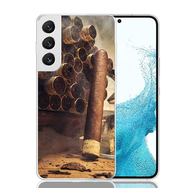 Cigar Whiskey Ice Drink Phone Case For Samsung Galaxy S26 S25 Edge S24 S23 FE S22 Ultra S21 Plus S20 + Fundas Cover Coque Galaxy