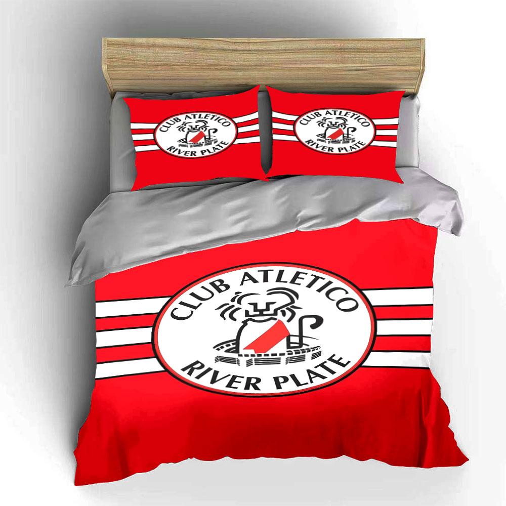 Red Club Atletico River Plate Set Bedding Duvet Cover Set Duvet Cover Pillowcases (1 * Duvet Cover 2 * Pillowcases, without duvet insert)
