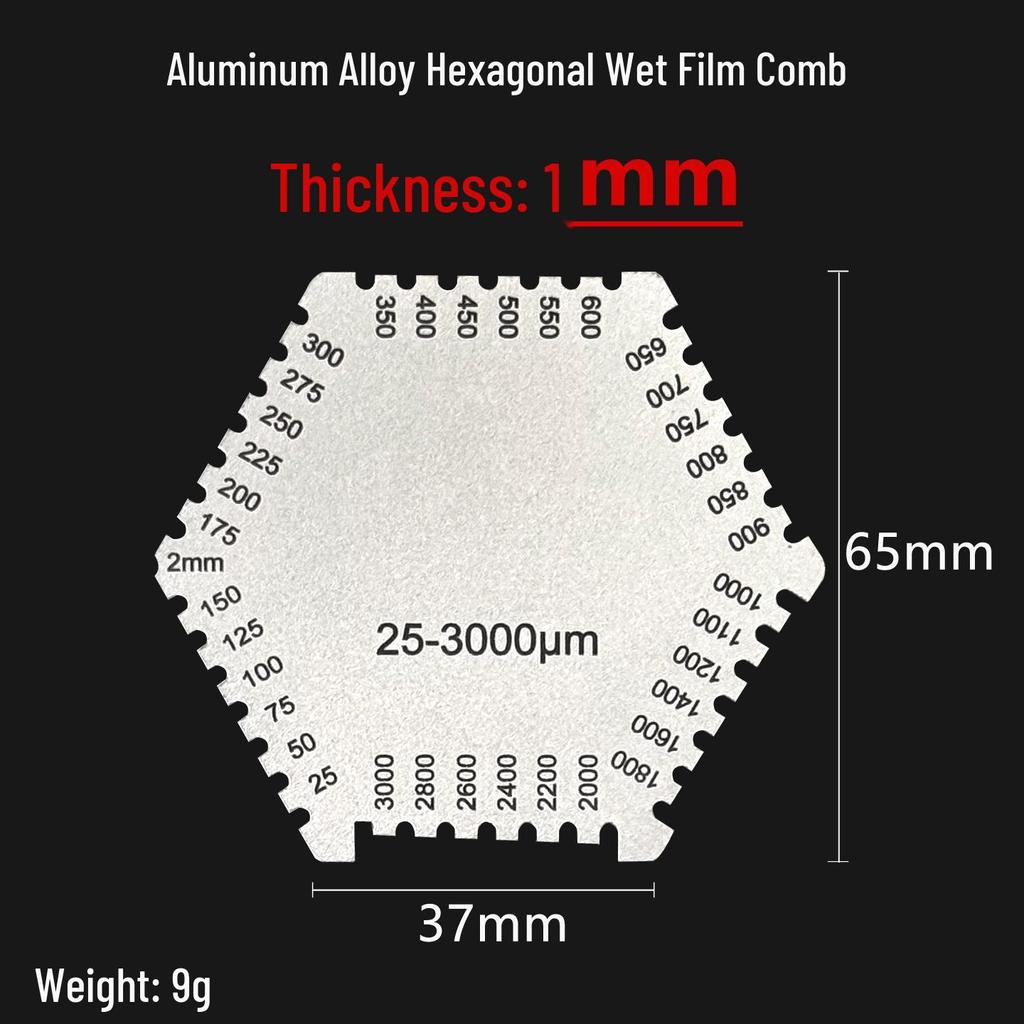 Hexagonal Stainless Steel High-Precision Wet Film Thickness Gauge Comb