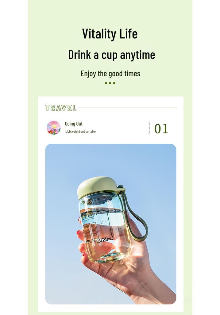 Tritan Green Bead Water Cup 2026 - Portable, High-Temperature Resistant Milk Coffee Shaker Cup