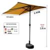2.45m Half-Side Outdoor Hand-Crank Sun Umbrella