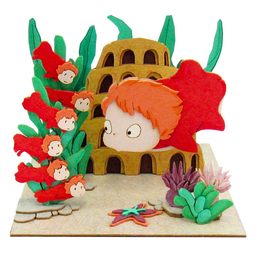 Sankei Studio Ghibli Mini Ponyo on the Cliff by the Ponyo and her paper craft Sea sisters, non-scale MP07-37