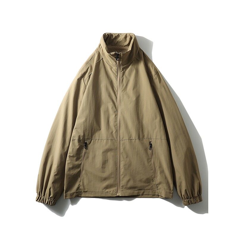 Outdoor Sports Leisure Stand Collar Windproof Cardigan Outerwear Men's Spring and Autumn Thin Trench coat Foreign Trade Men's Waterproof Jacket