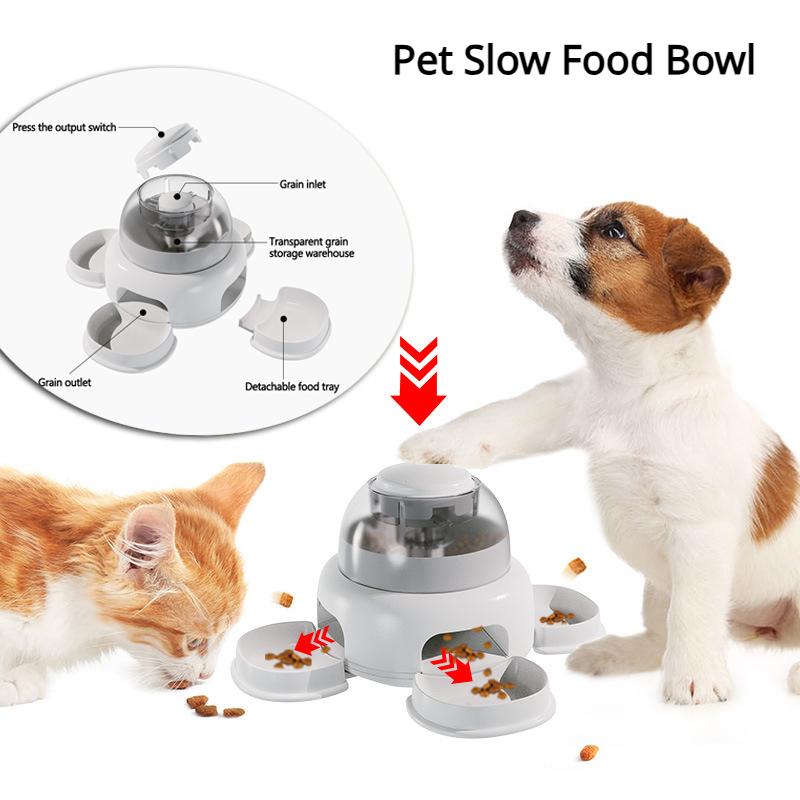 Dog Feeder Bowl Interactive Dog Feeder Pop Up Cat Dog Food Toy Slow Feeding Snack Dispenser Bowl Training Dogs Feeding Bowls