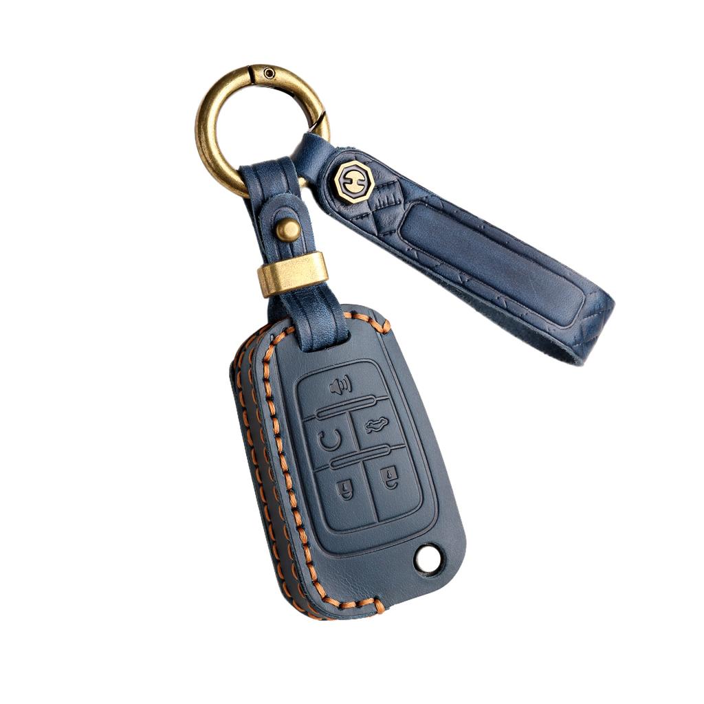 Car key cover is suitable for Buick folding key cover, Chevrolet car key bag, handmade leather.