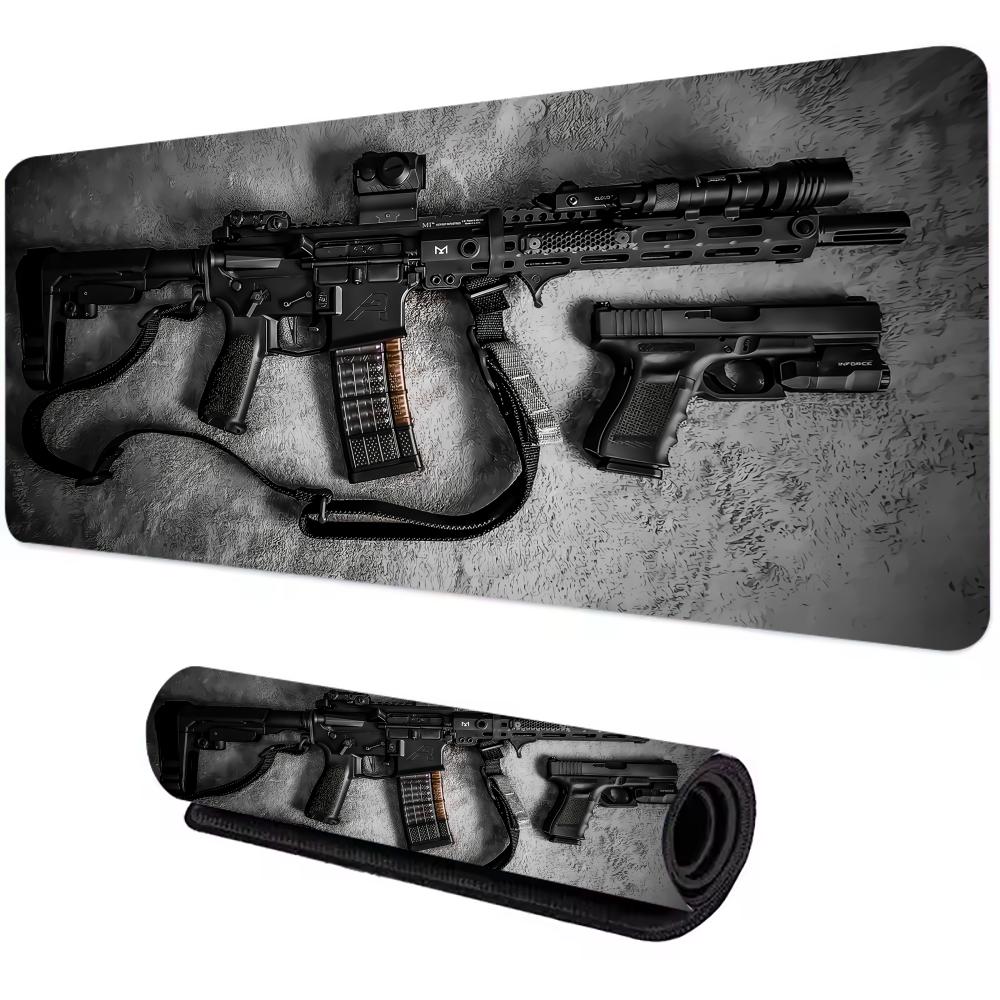 Firearms Mouse Pad Large Computer Office Game Table Mats XXL Rubber Antislip Gaming Keyboard Mousepads Long Desk Pads