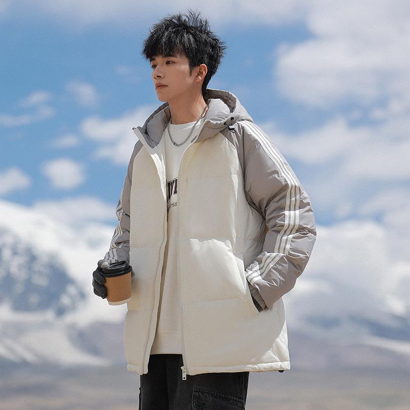 

Мужской пуховик для улицы, зимний, утолщенный и теплый, на белом утином пуху, свободный, повседневный, с капюшоном, куртка-пуховик 3XL