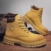 Men's Tactical High-Top Cowboy Boots Chunky Sole Non-Slip Workwear Ankle Boots Trendy Versatile Streetwear Sneakers for Men
