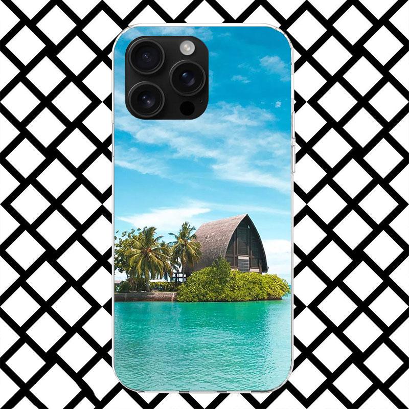 Summer Beach Sunset Sea Palm Tree Phone Case for iPhone 17 Air 16 16E 15 14 Plus 13 Mini 12 11 Pro Max 7 8 + SE 2020 Soft Cover