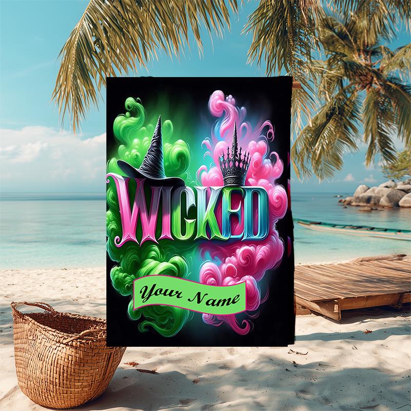 1PC Custom Name Fantasy Adventure Beach Towel Highly Absorbent And Sand-Resistant Towel for Swimming, Pool, Yoga, And Travel Lightweight