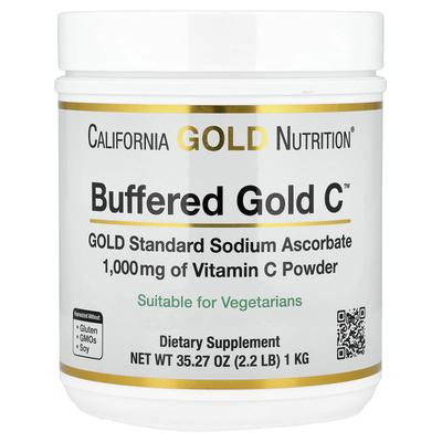 Buffered Gold C™, Non-Acidic Vitamin C Powder, Sodium Ascorbate, 1Kg(2.2Lb)