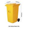 Yellow 240L Foot Pedal Medical Waste Bin