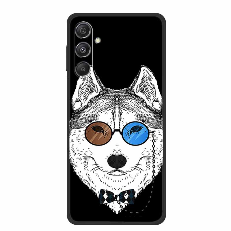 For Samsung Galaxy M36 A17 5G Case Flower Black Silicone Soft Back Cover For Samsung Galaxy S25 FE Plus Phone Case Coque Cartoon