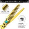 6.0" Gold CNC Hairdressing Scissors - Straight Barber Shears with Tooth Blade