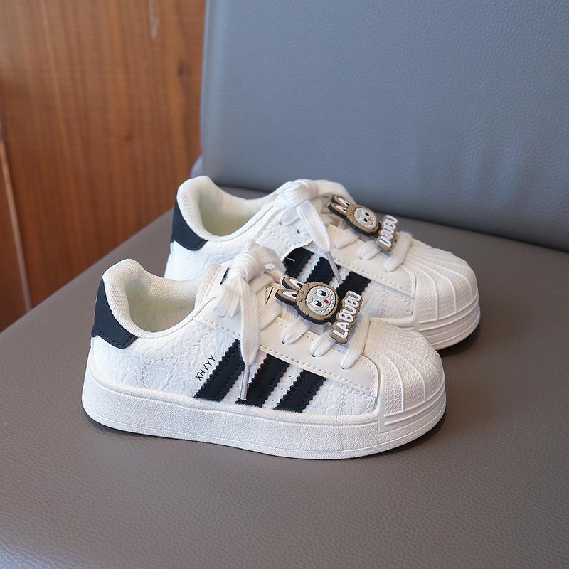 Girls shell head white shoes children's new autumn new products soft sole non-slip low-top board shoes casual classmates