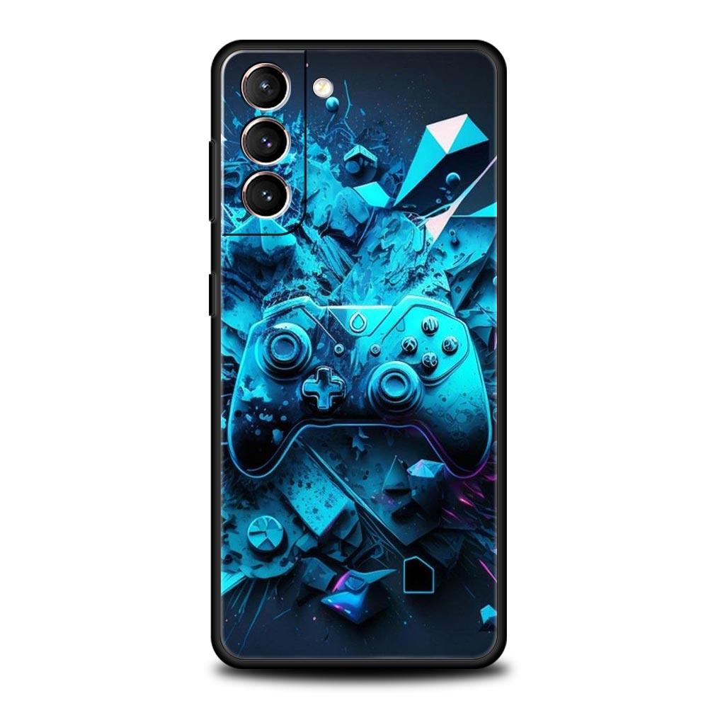 Game Controller Graphic Phone Case For Samsung Galaxy S26 Ultra S25 Plus S24 FE S23 S22 5G S21 S20 Cover Black Soft