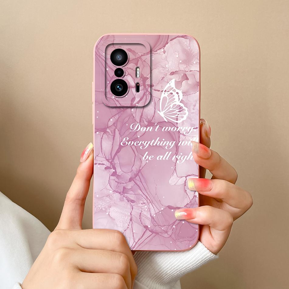 For Xiaom 11T Pro Phone Case Cute Cat Covers Soft Liquid Silicone Funda For Mi 11 T Pro Full Protection Anti Drop Back Cover