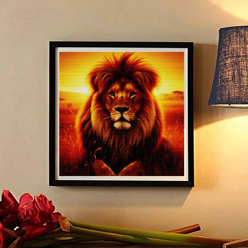 Neu eingetroffen 5D DIY Vollkreis Diamantmalerei "Löwe" Stickerei Kreuzstich Heimdekoration Geschenk