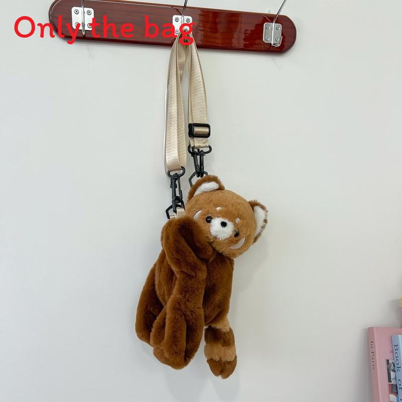 

Backpack Panda Plush With Lightweight Design Butterfly Knot Lamb Messenger Bag Raccoon Small