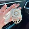Soft Letter Camellia Flower Keychain Key Decor Korean Pearl Flower Keyring Accessories Ornaments Car Key Ring Students