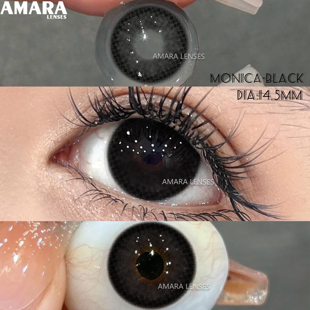 AMARA Contact Lenses Big Black Eyes Cosmetic Contacts Lenses Beautiful Yearly Colored Contact Natural Lenses for Eyes 2pcs/Pair