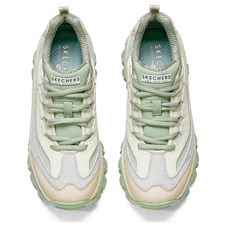 Skechers Hi-Ryze Honey Cake Shoes Comfortable Versatile Low-Top Dad Shoes Women Sneakers Mint-Green 177234-SAGE