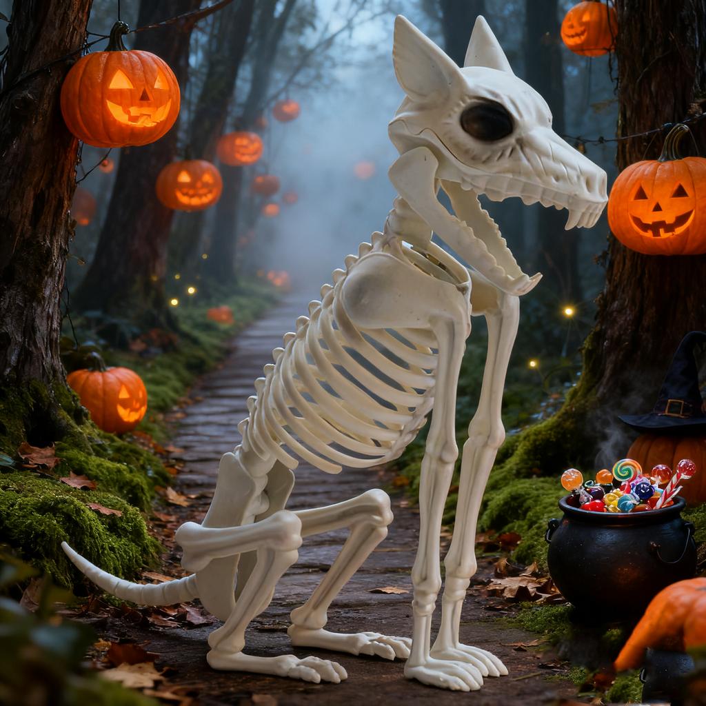 Halloween Skeleton Animal Decoration,/Dog/Bird/Rat/ -N-Stay Animal Skeletons,Plastic Bones Indoor Outdoor Decor Party Favors Graveyard Decorations