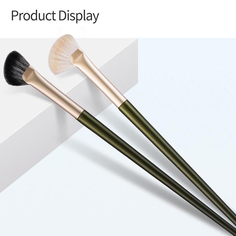 Flat Angled Contour Makeup Brush,Half Fan-Shape Nose Shadow Brush,Professional Soft Highlighter Blush Make Up Tools