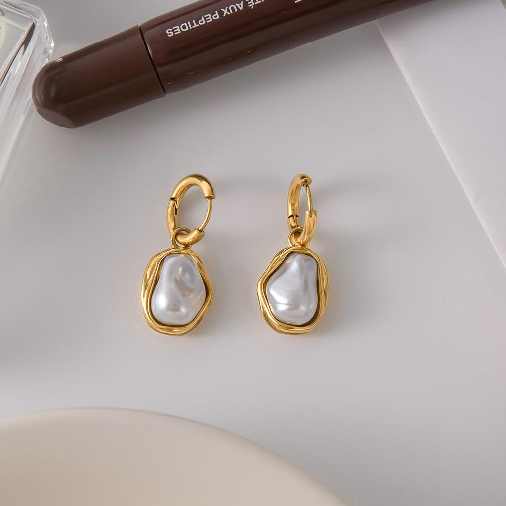 Yori Hot Style Resin Pearl Drop Earrings Waterproof Metal 18K Gold Plated Simple Daily High Quality Jewelry Gift 2025