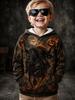 2026 Halloween Bluza z kapturem dla chłopców z grafiką czaszki 3D Pulower Długi rękaw Wiosenna Odzież sportowa Moda Streetwear Dzieci 4-7 lat Z kapturem Codzienna