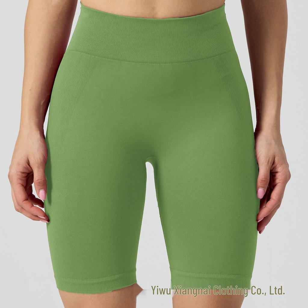 New Seamless Women's Yoga Set: Sports Bra, Fingerless Gloves, and Hip-Lifting Shorts for Fitness