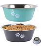 Cute Dog Bowls for Medium Large Dogs Feeding Bowls Water Bowls Stainless Steel Small Dog Food Bowl Elevated Raised Pet Feeders