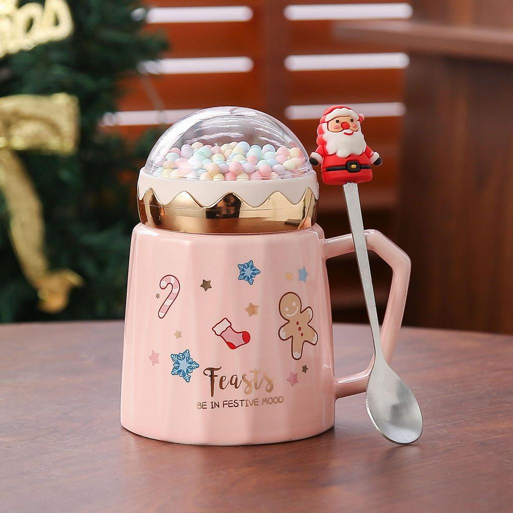 Creative Ceramic Christmas Mug with Lid: Perfect Holiday Gift Box