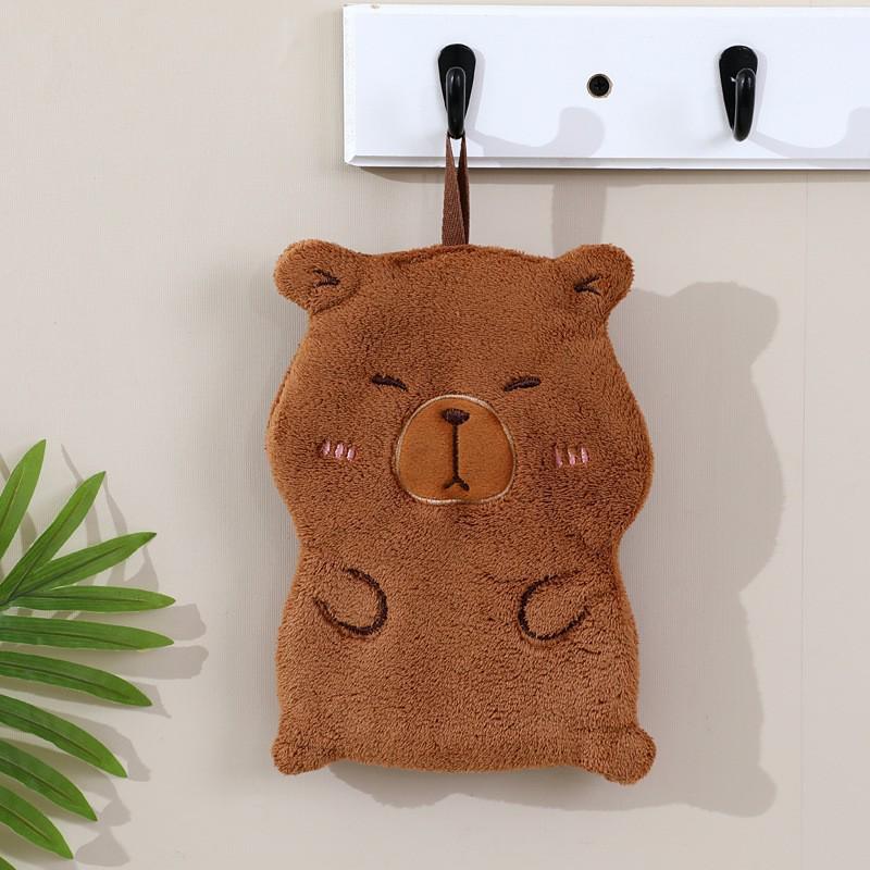 Cartoon Kitchen Hand Towel - Thick, Absorbent, Lint-Free, Cute Hanging Dishcloth for Bathroom and Household Use