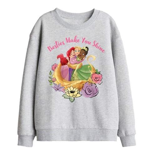 Disney Princess Childrens/Kids Besties Shine Ariel Rapunzel Tiana Sweatshirt