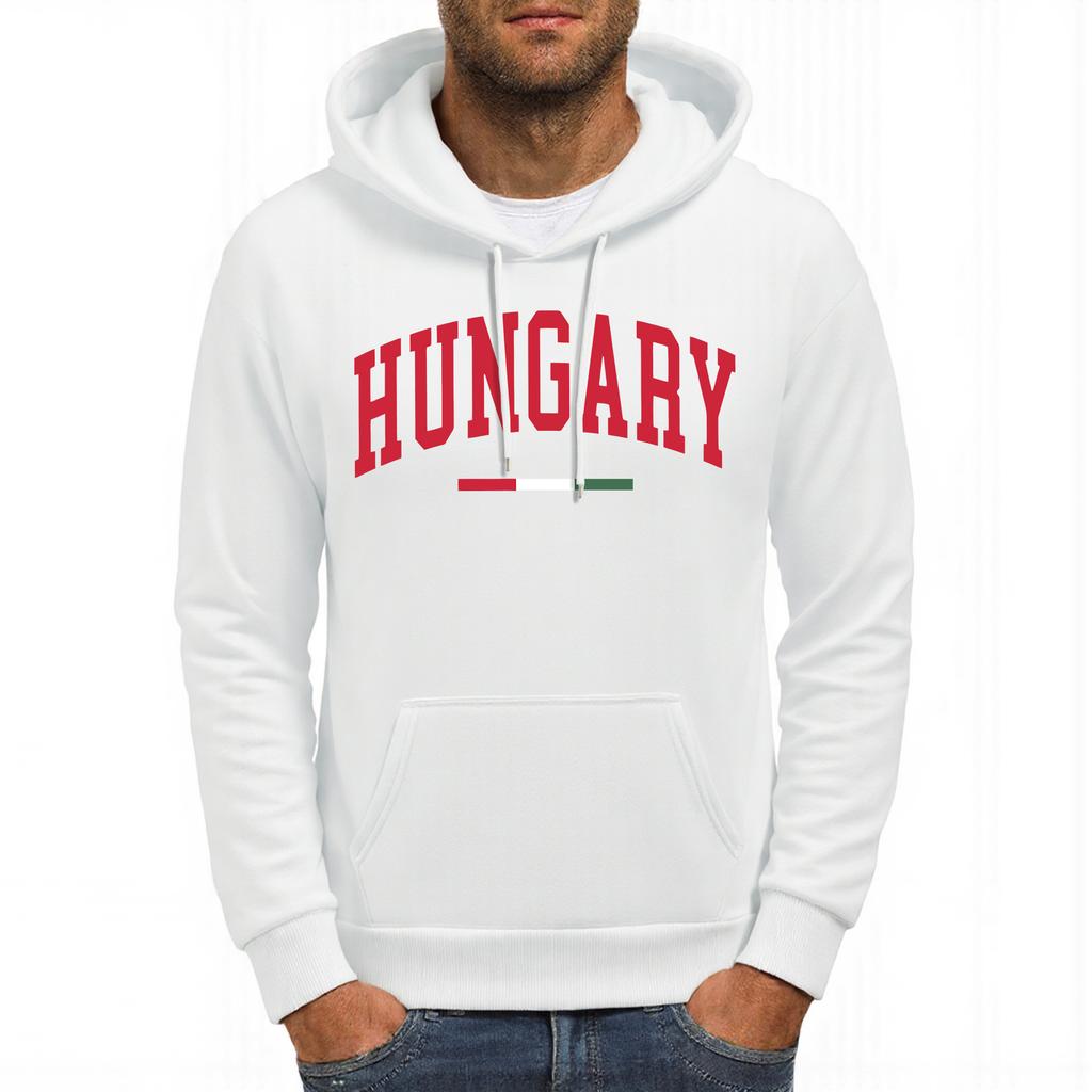 Hungary Red White Green Stripes Print Mens Hoodies Multicolor Loose Hoody Pocket Comfortable Streetwear Fleece Casual Man Hoodie