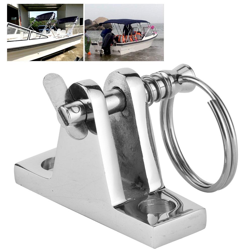 Deck Hinge Boat Bimini Top Fitting 90 Degree W Quick Release Pin Stainless Steel Marine Sprayhood Parts