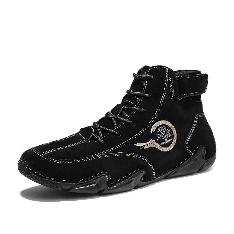 Classic  Men's Ankle Boots Spring New Comforts Wear-resistant High Top Leather Boots Desert Boot Loafers Motocycle Shoes