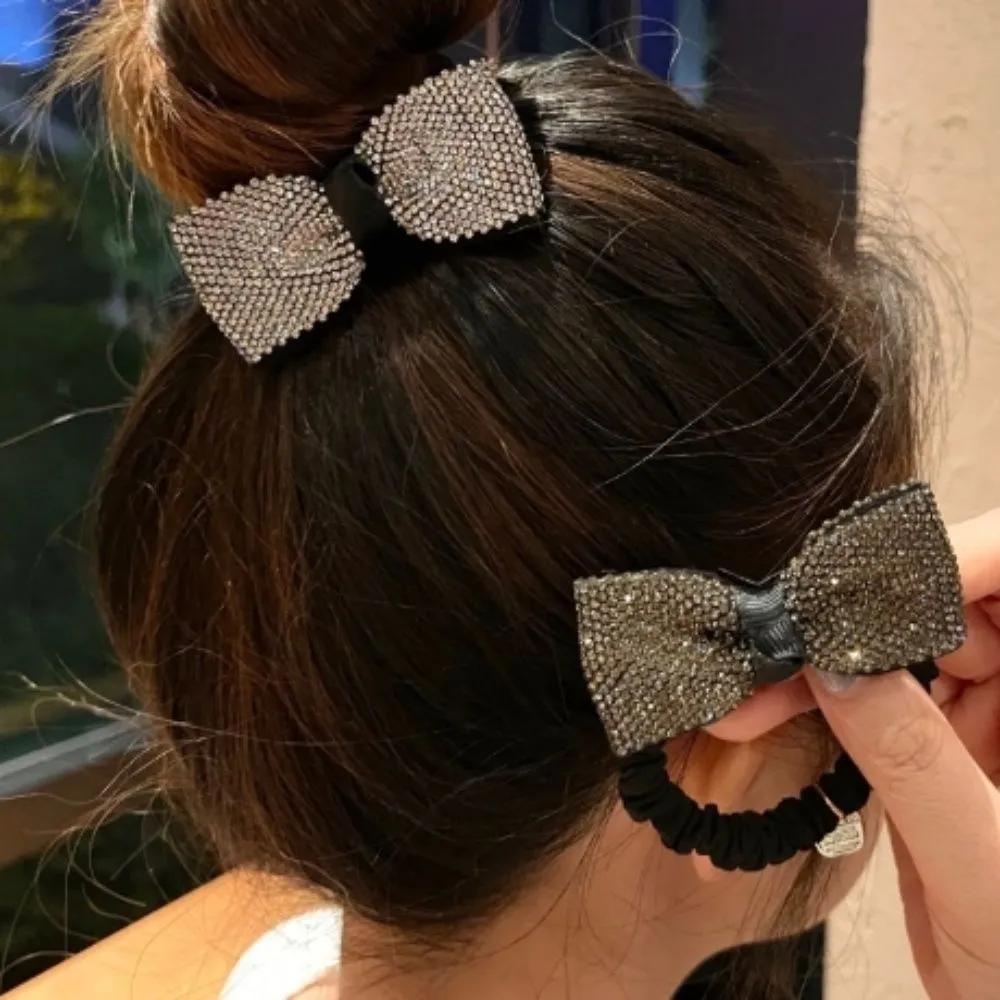 Hanovik Cubic Ribbon Hair Tie 2 Pieces Cubic Hair Tie Cubic Hair Tie Women s Hair Tie Female Hair Tie 2-piece set