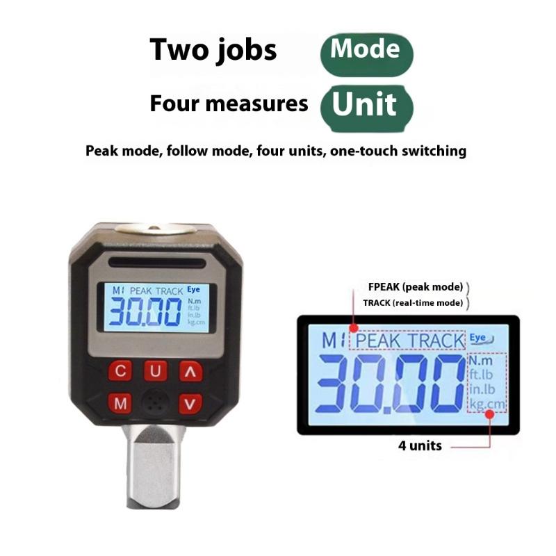 Precise Digital Torque Tester 5 Adjustable Ranges 1.5 To 340Nm ±2% Error Rate LCD Screen Memory Storage Conversion Head