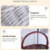 Brown White Handhold Weaving Basket Oval Braided Basket Basket with Handle  Vegetables Fruit