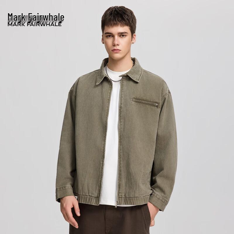 Mark Fairwhale Men's American Retro Loose-Fit Zipper Cotton Jacket