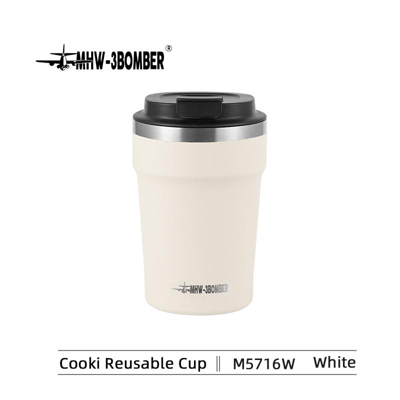 MHW-3BOMBER 360ml Coffee Cups Portable Car Travel Mug with Leak-proof Lid Thermal Mugs Double Walled Water Cup Home