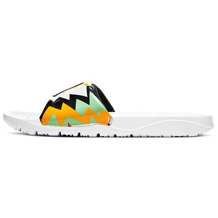 

Кроссовки Air Jordan Jordan Break Slide GS белые многоцветные детские нейтрально-серые цитрусовые суд-фиолетовые CD5472-102