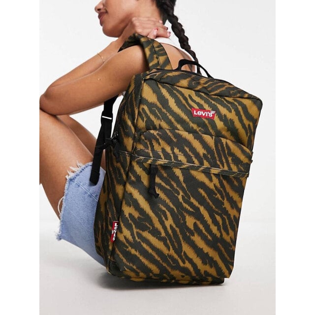 

Рюкзак Levi s L pack с коричневым принтом под зебру и логотипом