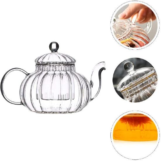 DOITOOL Glass Teapot with Infuser, Stovetop Safe Tea Kettle, Blooming and Loose Leaf Tea Maker