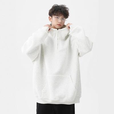 Men's Heavyweight Half-Zip Hoodie - New Spring/Autumn Design, Casual & Versatile High Street Loose Fit Hooded Jacket